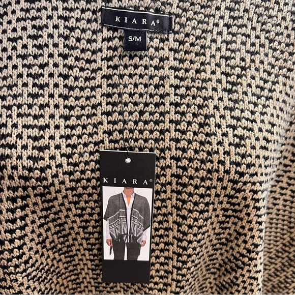 Kiara Lightweight Aztec Boho Knit Tassel Fringe Wrap Shawl Poncho Shrug - Picture 10 of 10